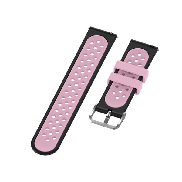 Xiaomi Mi Watch slitstarkt klockarmband i silikon med dubbla färger - Svart / Rosa