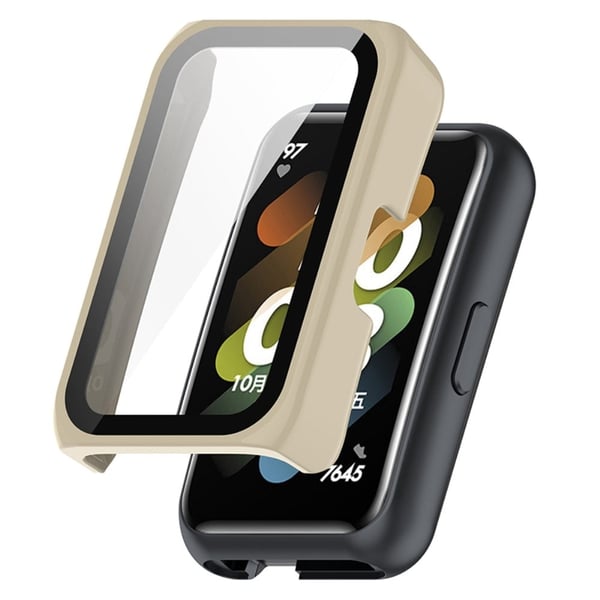 Huawei Band 7 / 6 / Honor Band 6 kansi näytönsuojalla - Valkoinen