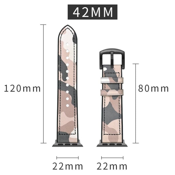 Apple Watch Series 5 44mm komfortabel ægte læder Urrem - Brun