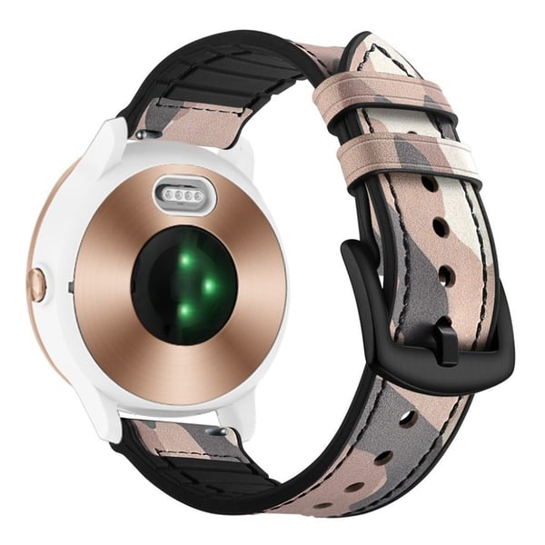 Garmin Vivoactive 3 / Vivomove HR ægte læder Urrem - Brun / Camouflage