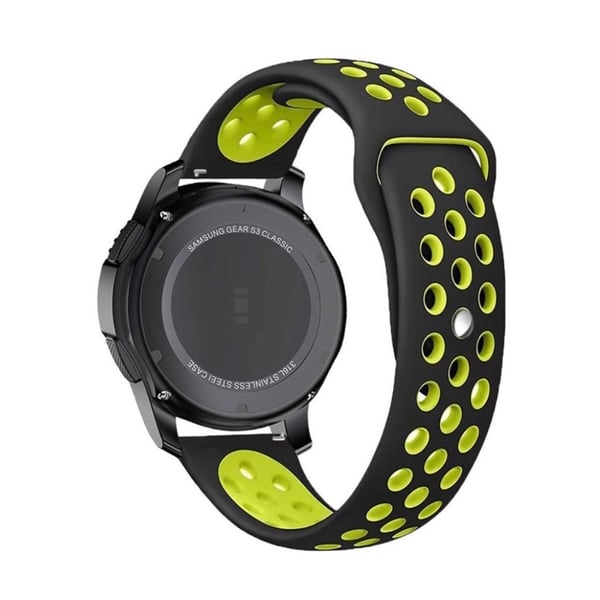 Samsung Gear S3 klokkereim i myk silikon med 2 farger - grønn og svart Samsung Gear S3 klokkereim i myk silikon med 2 farger - grønn og svart