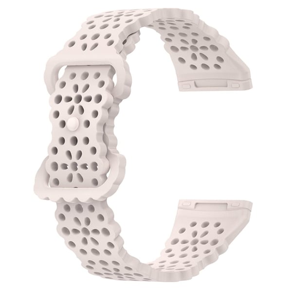 Fitbit Versa 4 / Sense 2 / Versa 3 / Sense lace flower style urrem - Månehvid
