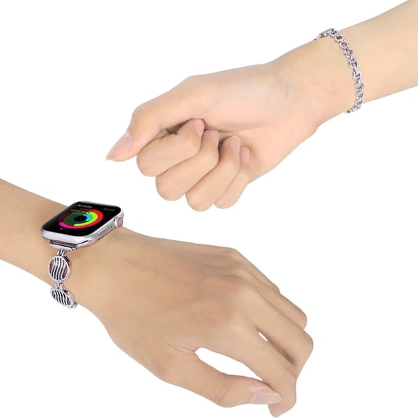 Apple Watch Series 8 (45mm) ruostumattomasta teräksestä valmistettu ranneke - Hopea