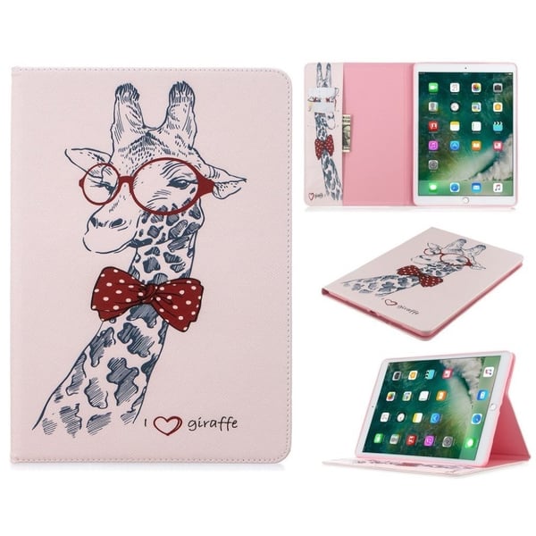 iPad 10.2 (2019) Stilfuldt mønster læder flip etui - Giraf