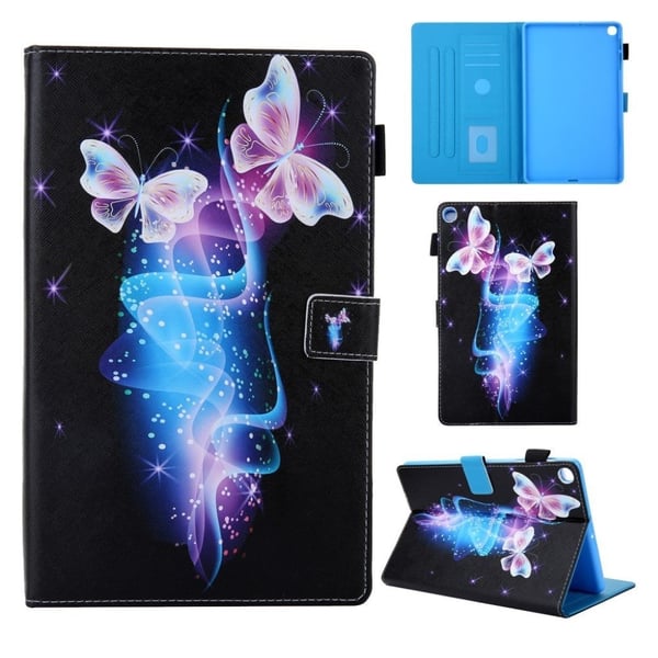 Samsung Galaxy Tab A 10.1 (2019) supreme mønster lær flip etui - Butterfly