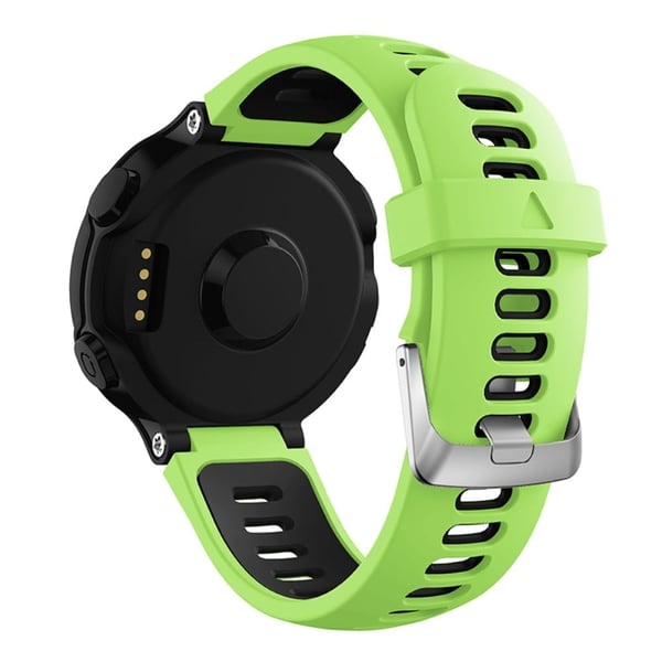Silikonklokkerem med sølvspenne til Garmin Forerunner-klokke - Grønn / Svart Silikonklokkerem med sølvspenne til Garmin Forerunner-klokke - Grønn / Svart