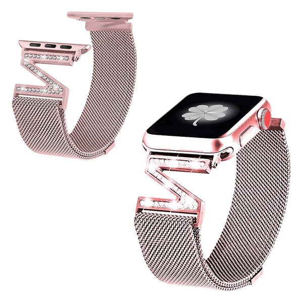 Apple Watch Series 5 44mm Z-Shape rombe rustfritt stål ur band - Rose Gold Apple Watch Series 5 44mm Z-Shape rombe rustfritt stål ur band - Rose Gold