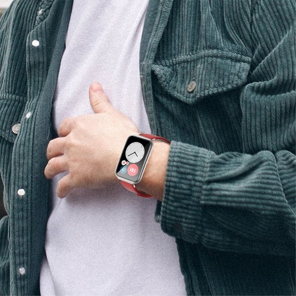 Huawei Watch Fit 2 nahkaranneke - Punainen