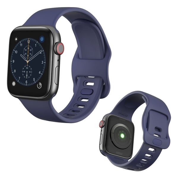 Apple Watch Series 5 44mm simpel silikone Urrem - Mørkeblå