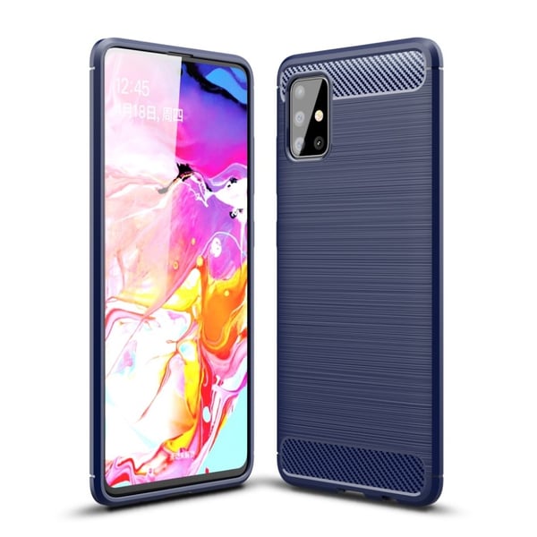 Carbon Flex cover - Samsung Galaxy A51 – Blå