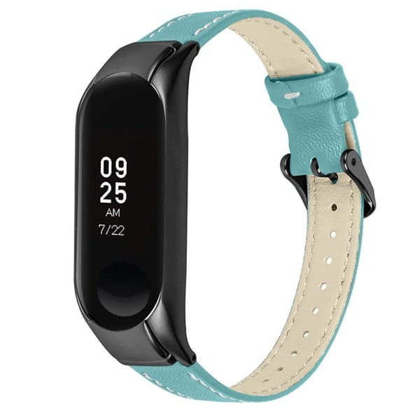Xiaomi Mi Band 7 urrem i ægte læder af koskind med sort cover - Blå Xiaomi Mi Band 7 urrem i ægte læder af koskind med sort cover - Blå