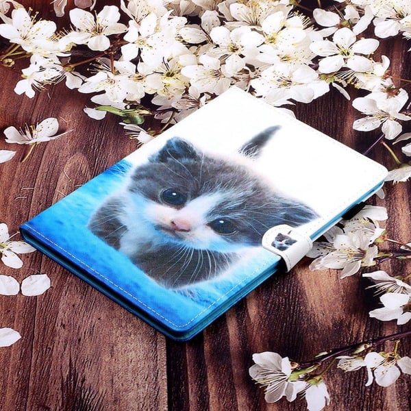 Samsung Galaxy Tab A 8.0 (2019) kult mønster lær flip etui - Cat