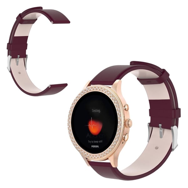 Fossil Gen 4 (40mm) ægte læder Urrem - Vinrød Fossil Gen 4 (40mm) ægte læder Urrem - Vinrød