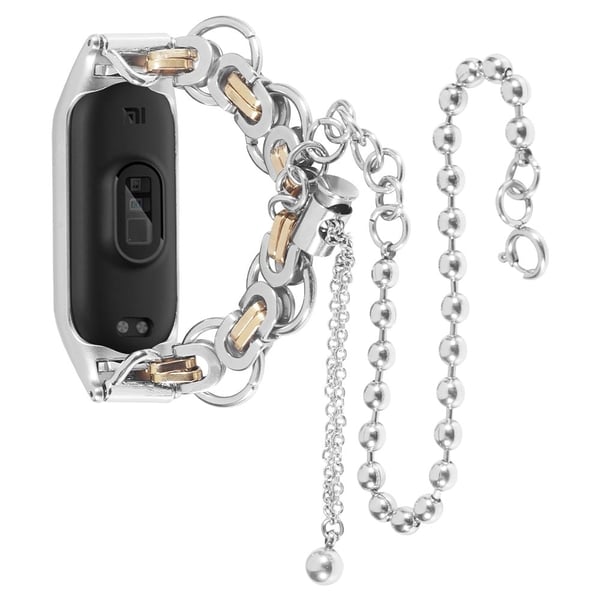 Xiaomi Mi Smart Band 4 / 3 kul klokkerem i rustfritt stål - Sølv / Gull Xiaomi Mi Smart Band 4 / 3 kul klokkerem i rustfritt stål - Sølv / Gull