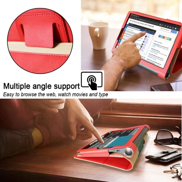 Lenovo Yoga Smart Tab 10.1 cool business stil læder flip etui - Rød