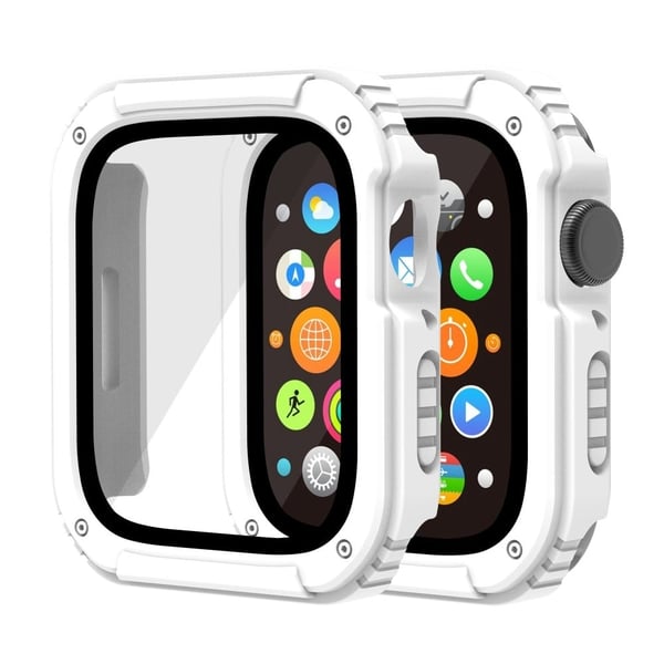Apple Watch 40 mm deksel med herdet glass - Hvit Apple Watch 40 mm deksel med herdet glass - Hvit