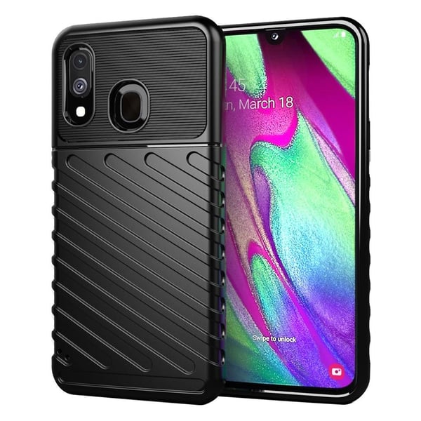 Thunder Samsung Galaxy A40 kuoret - Musta Thunder Samsung Galaxy A40 kuoret - Musta