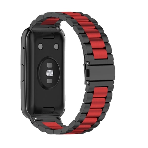 Huawei Watch Fit 2 klockarmband i rostfritt stål - Svart / Röd / Svart Huawei Watch Fit 2 klockarmband i rostfritt stål - Svart / Röd / Svart