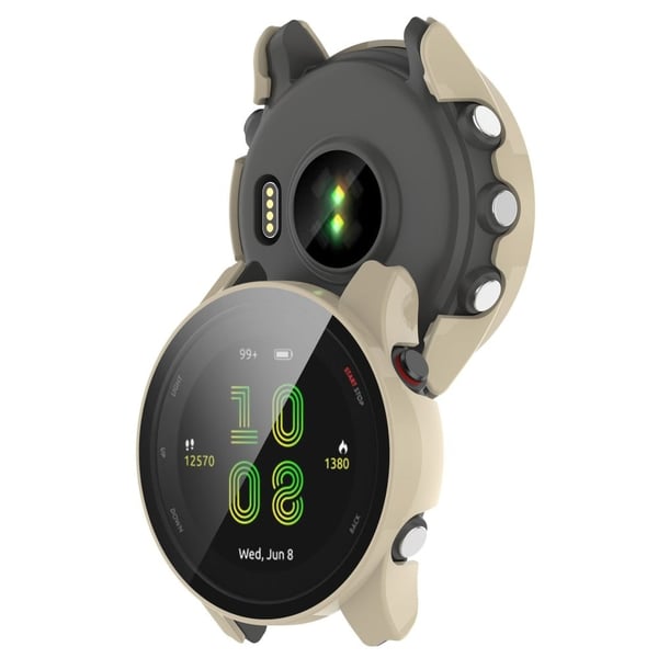 Garmin Forerunner 255S deksel med skjermbeskytter i herdet glass - Elfenbenshvit