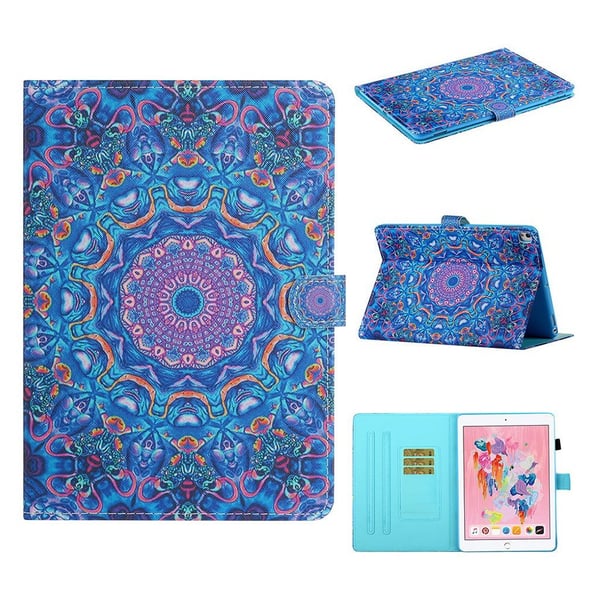 iPad 10.2 (2019) trendy mønstered læder flip etui - Lilla Kaleidoscope
