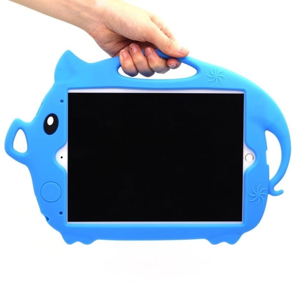 iPad 10.2 (2019) Gris form silikone etui - Blå