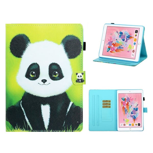 iPad 10.2 (2019) mønster lær flip etui - Panda