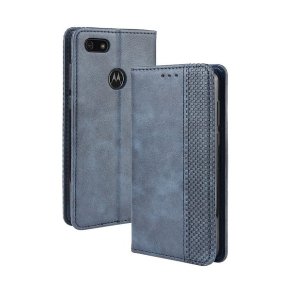 Bofink Vintage Motorola Moto E6 Play leather kotelot - Sininen