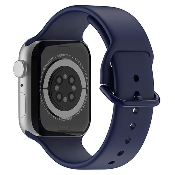 Enkel klokkerem i silikon til Apple Watch Series 8 (45 mm) - Midnattsblå Enkel klokkerem i silikon til Apple Watch Series 8 (45 mm) - Midnattsblå
