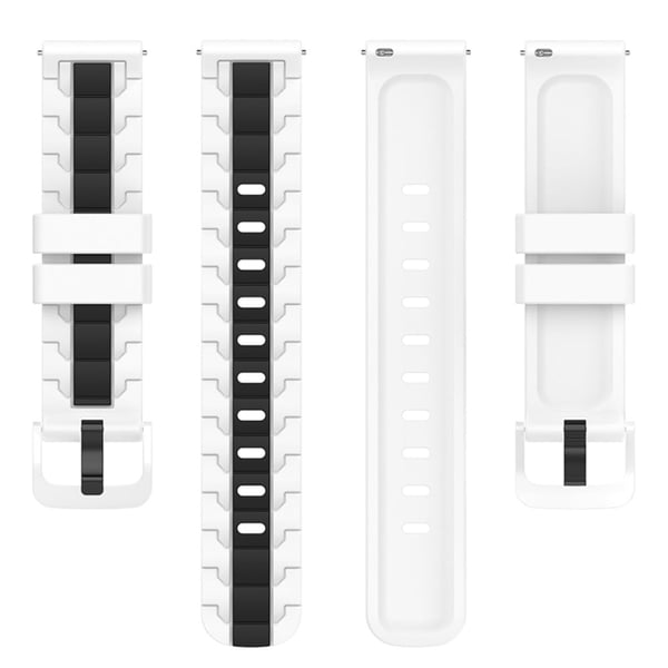 Samsung Gear S2 Classic / Active 2 / Watch (42mm) dobbeltfarvet silikone urrem - Hvid / Sort