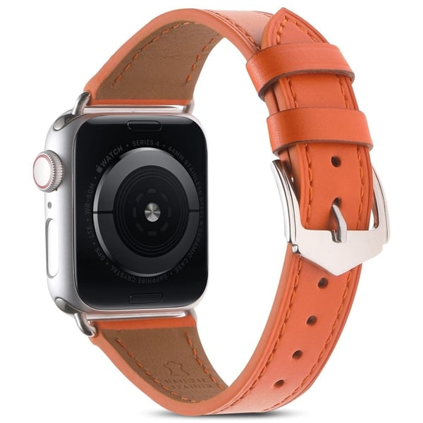 Apple Watch Series 8 (45mm) / Watch Ultra - ylätasoinen naudannahkainen kellonhihna - Oranssi