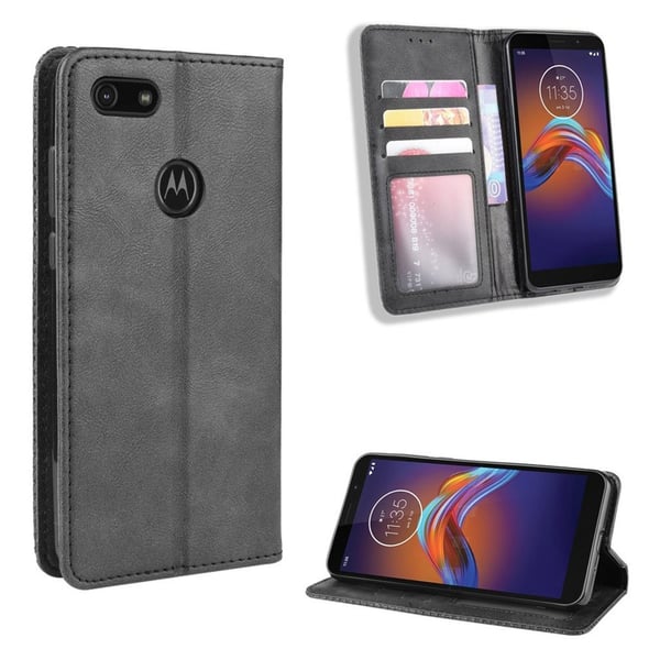 Bofink Vintage Motorola Moto E6 Play læretui - Svart