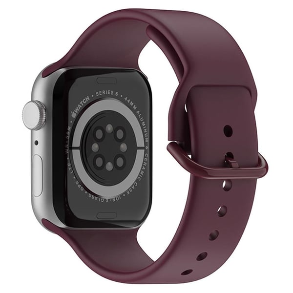Yksinkertainen silikoninen kellohihna Apple Watch Series 8 (45mm) - Viininpunainen