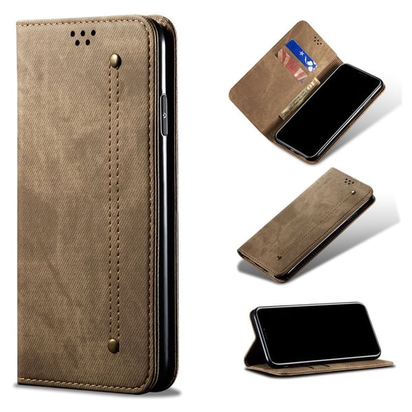 Jeans Samsung Galaxy A50 flip etui - Khaki