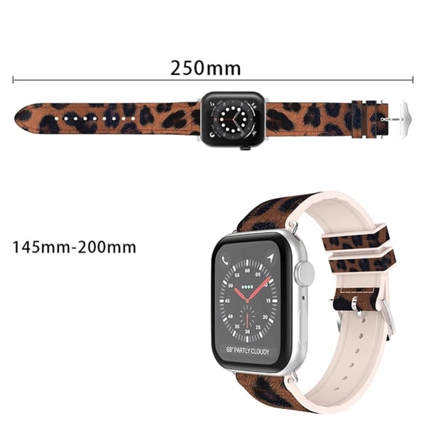 Apple Watch Series 8 (45mm) / Watch Ultra leopardikuvioinen silikonikellon hihna - Valkoinen