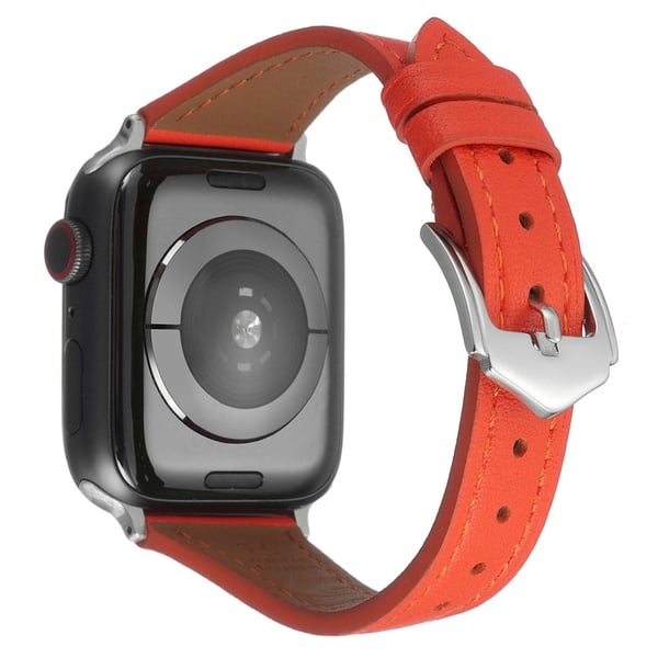 Apple Watch Series 8 (45mm) / Watch Ultra urrem i ægte læder - Orange Apple Watch Series 8 (45mm) / Watch Ultra urrem i ægte læder - Orange