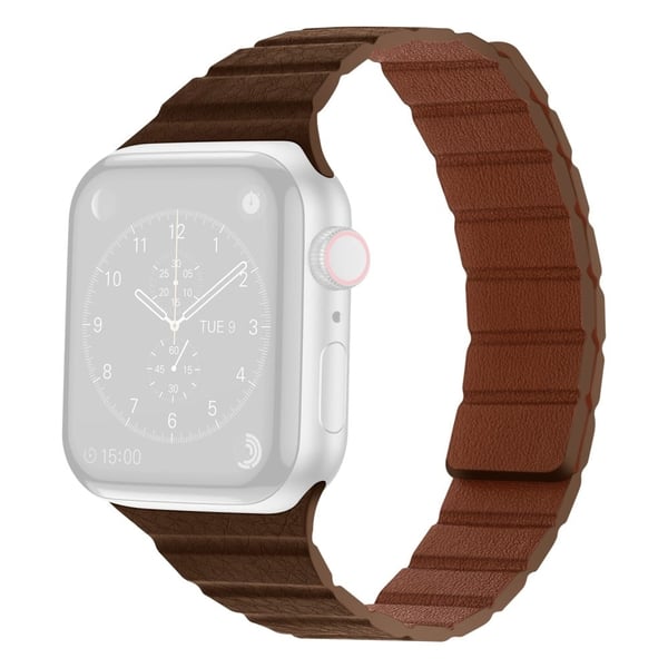 Apple Watch Series 8 (45 mm) / Watch Ultra tofarget klokkerem i ekte skinn - Brun