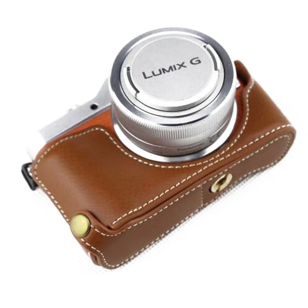 Panasonic Lumix DC-GF10 Aito Nahkainen Puoliksi Suojaava Kamera Kotelo - Ruskea Panasonic Lumix DC-GF10 Aito Nahkainen Puoliksi Suojaava Kamera Kotelo - Ruskea
