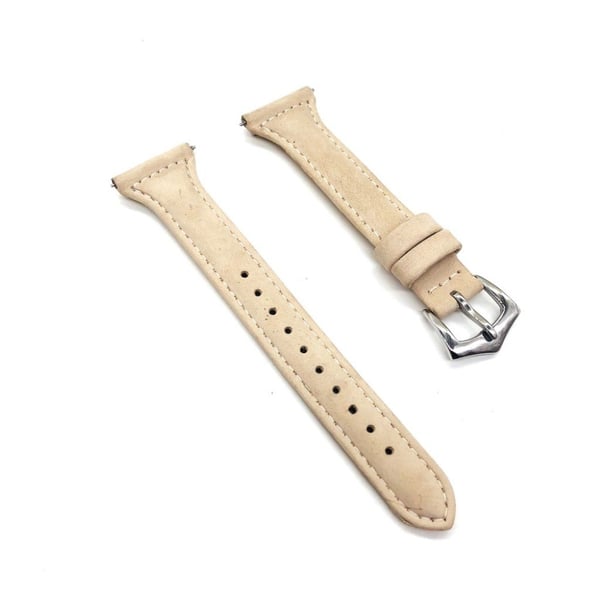 Fitbit Versa erstatnngs urrem i kolæder med metalspænde - Beige
