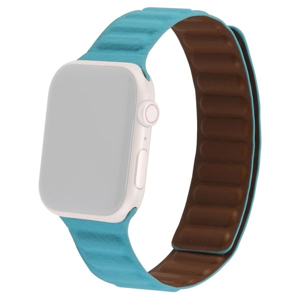 Apple Watch Series 8 (41mm) urrem i ægte læder - Søblå Apple Watch Series 8 (41mm) urrem i ægte læder - Søblå