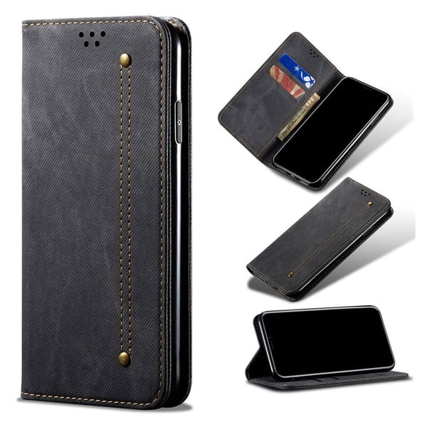 Jeans Samsung Galaxy S10 Flip Veske - Svart