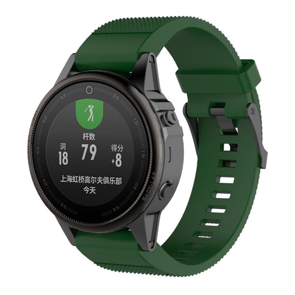 Garmin Fenix 5S klokkereim av teksturert silikon - grønn