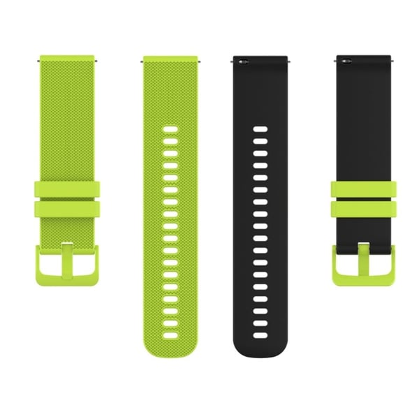 22 mm silikone-urrem til Garmin-ur - Lysegrøn / Sort