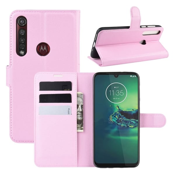 Classic Motorola Moto G8 Plus flip etui - Rosa