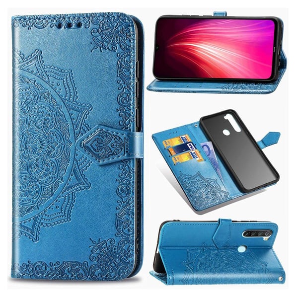Mandala Xiaomi Redmi Note 8 Flip kotelot - Sininen