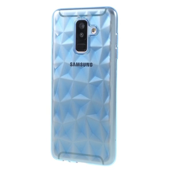Samsung Galaxy A6 Plus (2018) mobiletui i silikone med 3D diamant mønster - Blå