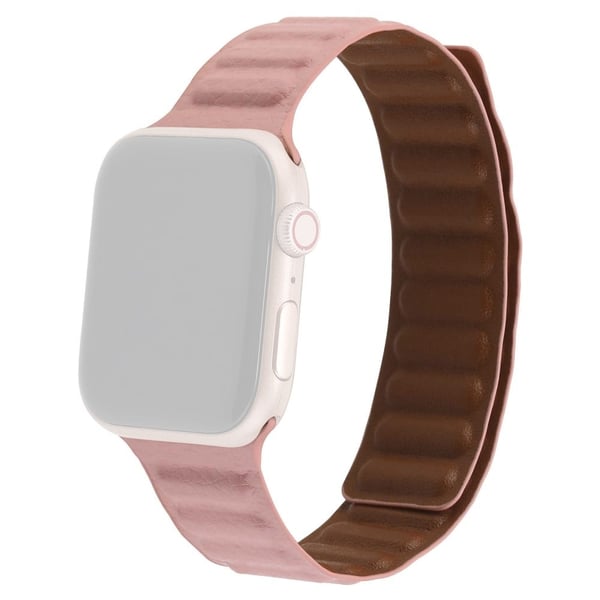 Apple Watch Series 8 (45mm) / Watch Ultra urrem i ægte læder - Lyserød Apple Watch Series 8 (45mm) / Watch Ultra urrem i ægte læder - Lyserød