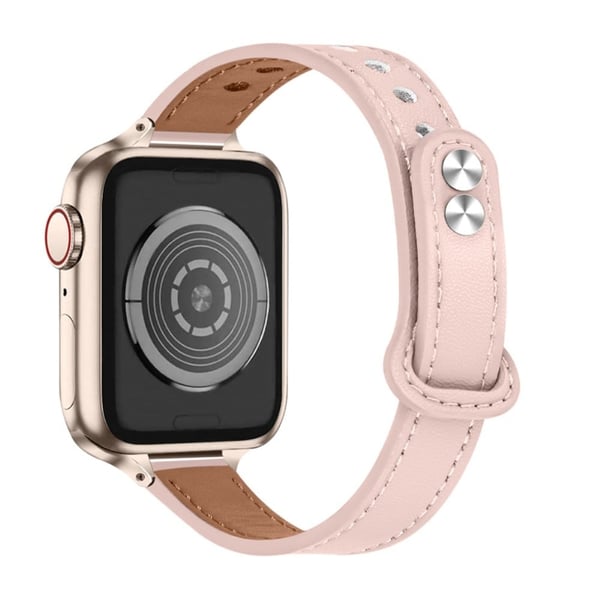 Apple Watch Series 8 (41 mm) klokkerem i ekte skinn - Lyserosa