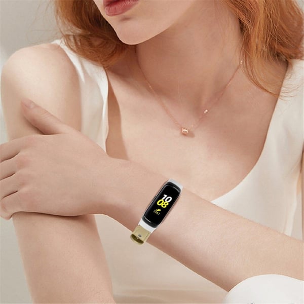 Samsung Galaxy Fit klokkerem i ekte okseskinn - Lys Aprikos