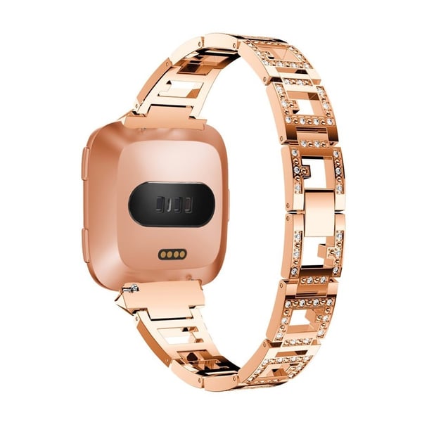 Fitbit Versa klokkereim legert materiale med bergkrystall dekor - rose gull