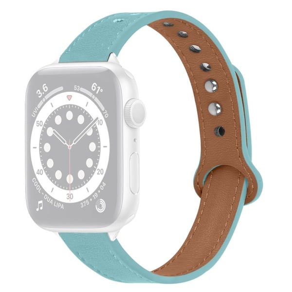 Apple Watch Series 8 (45 mm) / Watch Ultra klokkerem i ekte okseskinn - Babyblå